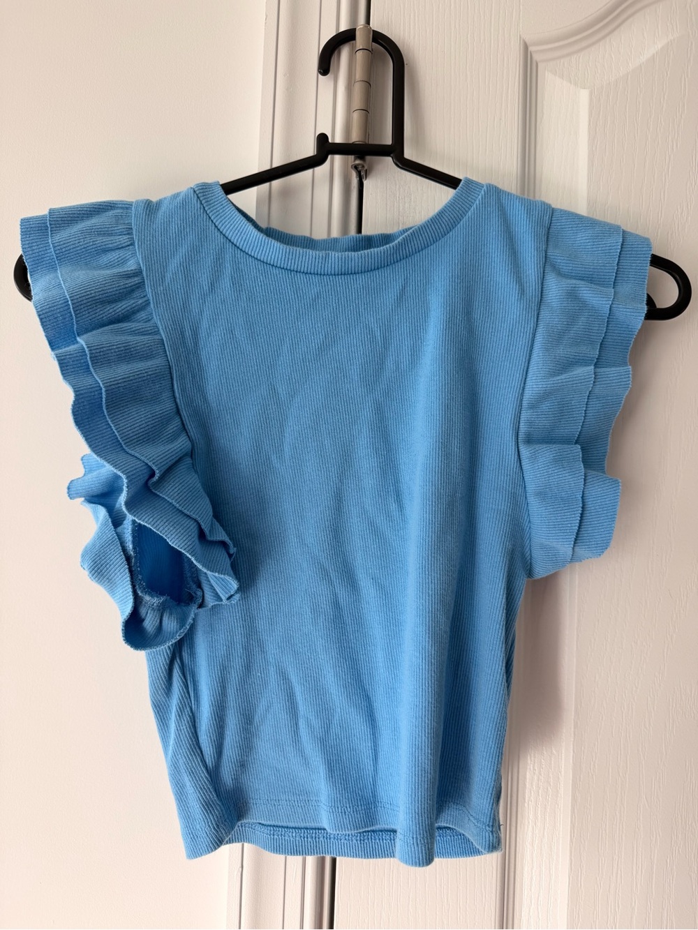 Zara Light Blue Ruffle Sleeve Tank Top